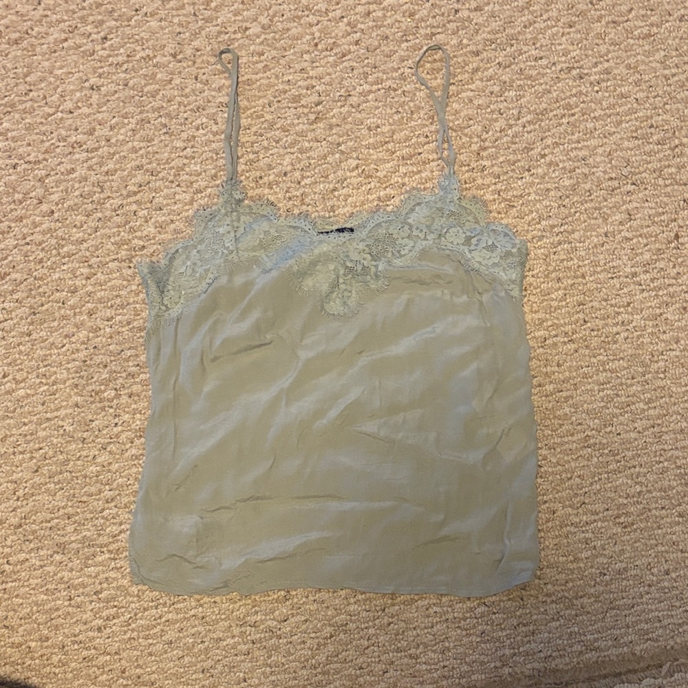 Abercrombie and Fitch Sage Green Lace Trim Cami